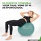 Tunturi Anti Burst Fitnessbal - Yoga bal 90 cm - 220 kg gebruikersgewicht - Incl Pomp en Trainingsapp - Petrol