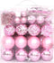 vidaXL - 65-delige - Kerstballenset - roze/rood/wit