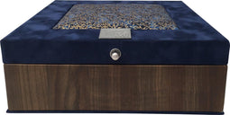 The Box For Tea Tulp - Theedoos 9 vaks met biologische thee - Blauw Bruin Goud