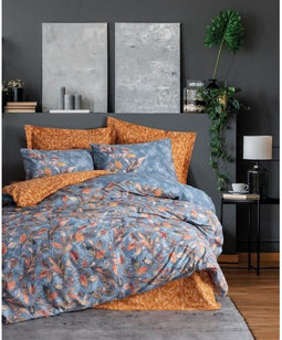 Beddengoedset - Dekbedovertrek 240 x 220 cm + 2 kussenslopen 60 x 60 cm - 100% katoen - Mosterd (2 stuks)