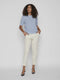 Vila Vidalo - Trui O-neck Korte mouwen - 50% Katoen - Kentucky Blue Dames