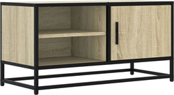 vidaXL - Tv-meubel - 80x34,5x40 - cm - bewerkt - hout - metaal - sonoma - eikenkleurig