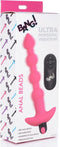 XR Brands Vibrating Silicone Anal Beads and Remote Control pink