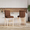vidaXL - Barstoelen - 2 - st - massief - rubberhout - en - stof