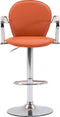 vidaXL - Barkrukken - met - armleuning - 2 - st - kunstleer - oranje