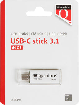 USB-stick Quantore USB-C 64GB 3.1 zilver | 400 stuks