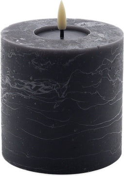 led kaars rustic grijs 10x10cm