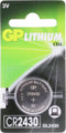 GP Lithium CR2430 - Knoopcel Batterij - 280 mAh - Blister van 1