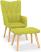 vidaXL Relaxstoel met voetenbank stof groen