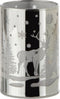 J-Line decoratie Cilinder Winter - glas - zilver - small - LED lichtjes