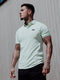 AB Lifestyle - Driekleurig Poloshirt - Slim-Fit - Pastel Groen - Heren - Maat: XS