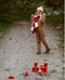 BS Toys Blikgooien - Werpspel met 10 Blikken en 3 Pittenzakken - Buitenspeelgoed - Rood (10 stuks)