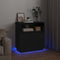 vidaXL - Dressoir - met - LED - Zwart - Eiken - 71x34,5x75 - cm - Geengineerd - Hout