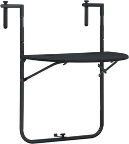 vidaXL - Balkontafel - hangend - 60x64x83,5 - cm - rattan-look - kunststof - zwart