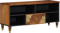 vidaXL - TV-kast - 100x33x46 - cm - Massief - Hout - Mango