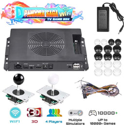 3D Pandora Saga WiFi-spelbord, 3000 in 1 TV Game Box Arcade, ondersteuning voor meer dan 10.000 downloadgames, maximaal 4 spelers, met knoppen en joysticks Complete DIY-kit