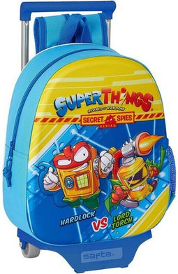 3D-schoolrugzak met Wielen SuperThings Licht Blauw