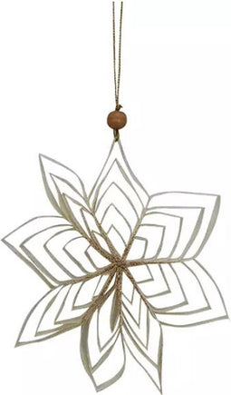 3d ster papier l, wit/goud glitter