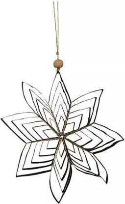 3d ster papier xl, zwart/goud glitter