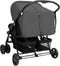 vidaXL - Tweelingkinderwagen - staal - donkergrijs