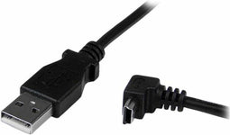 StarTech.com USBAMB2MD - 2 m mini USB-kabel A-naar-mini-B met neerwaartse hoek - Zwart
