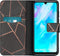 iMoshion Hoesje Geschikt voor Huawei P30 Lite Hoesje Met Pasjeshouder - iMoshion Design Softcase Bookcase - Goud / Zwart / Black Graphic