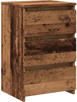 vidaXL - Nachtkastje - 40x35x62,5 - cm - bewerkt - hout - oud - houtkleurig