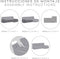 Hoes voor chaise longue met korte armleuning links Eysa ROC Wit 180 x 120 x 360 cm