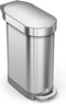 Simplehuman Slimline - Pedaalemmer - 45 l - Zilver