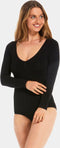 MAGIC Bodyfashion Longsleeve Bodysuit - Eco-vriendelijk Tanboocel™ Bamboe - Zwart - Maat S