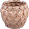 PTMD Louana Brown Ceramic Pot Round Dots Pattern S
