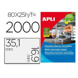 Klevende etiketten Apli 10199 Wit Transparant