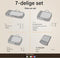 LOONARA Travel Packing Cubes Set van 7 - met compressie voor koffer en rugzak incl. pakzak, Alpine