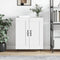 vidaXL - Dressoir - 69,5x34x90 - cm - bewerkt - hout - hoogglans - wit