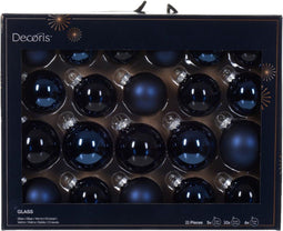 Kerstbal glas d7 cm nblw ass 21st kerst