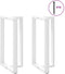 vidaXL - Bartafelpoten - 2 - st - T-vormig - 60x35x(100-101) - cm - staal - wit