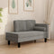 vidaXL - Chaise - longue - met - kussens - en - bolster - fluweel - lichtgrijs