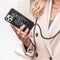 iMoshion iPhone 11 Pro - Hoesje met Koord - Verstelbaar Koord - Wit / Zwart / Woman Flower Black