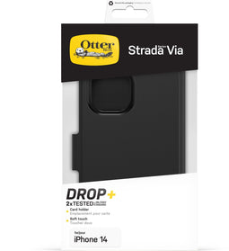 OtterBox Strada - Flip Cover - Schokbestendig met Kaarthouder - Zwart (iPhone 14)