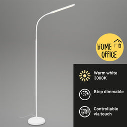 BRILONER Pivaz - Vloerlamp dimbaar - 6W 600 lumen - wit - h: 126.5cm