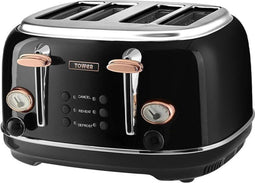 Tower Retro Broodrooster Bottega Rose Gold 4 Sneden Zwart