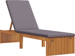 vidaXL - Ligbed - met - Kussen - 200x55x30 - cm - Massief - Acaciahout