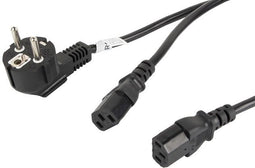 Lanberg CA-C13C-13CC-0018-BK - Kabel - Geaarde plug (C13) - Ongaeaarde plug (C7) - 200cm - Zwart