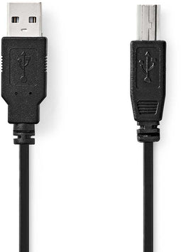 Nedis CCGL60100BK20 - USB A naar USB B kabel - 200 cm - Zwart