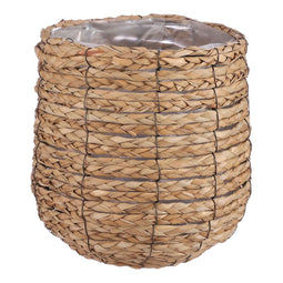 Mica Decorations - Plantenmand mica avalon zeegras rond l.bruin | 4 stuks
