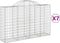 vidaXL - Schanskorven - 7 - st - gewelfd - 200x50x120/140 - cm - ijzer