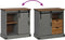 vidaXL - Dressoir - HALDEN - met - schuifdeur - 80x40x80 - cm - massief - hout - grijs
