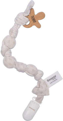 Snoozebaby Speenkoord - Fopspeenkoord biologisch katoen - Zachte knopen - Stone Beige