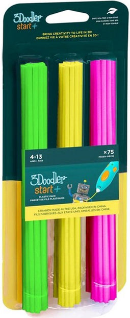 3Doodler Start Navulverpakking 75 Kleurstaafjes - neon groen/geel/roze