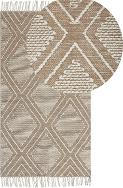 KACEM - Laagpolig vloerkleed - Beige - 80 x 150 cm - Katoen
